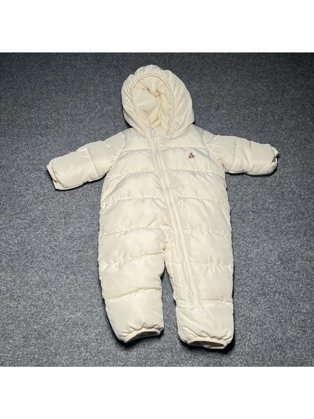 GAP Cream Puffer Hooded One-Piece Snowsuit